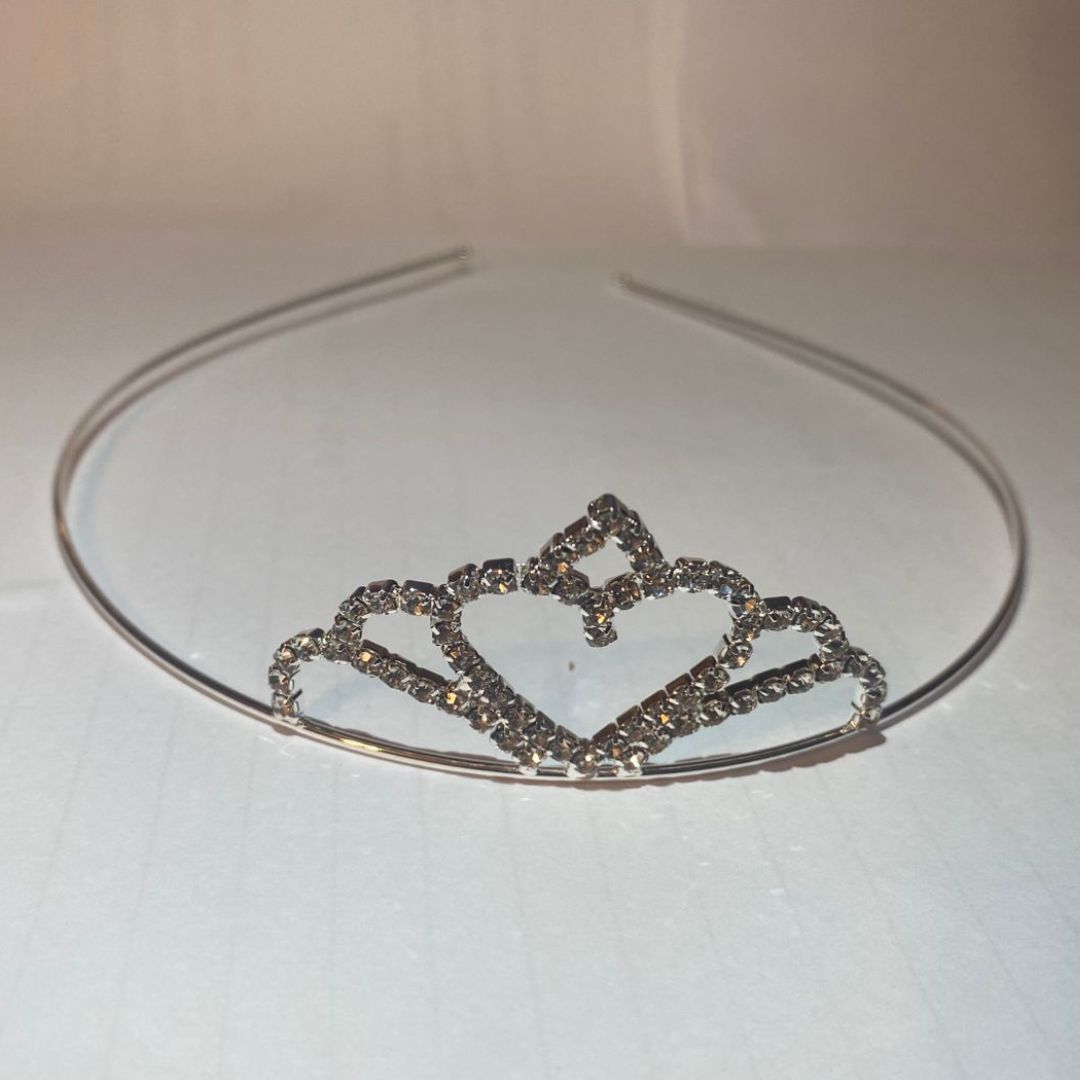 Silver Heart Princess Crown