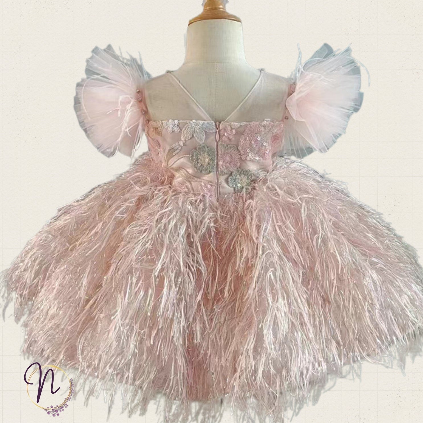 Blush Feather Fairy Princess Dress