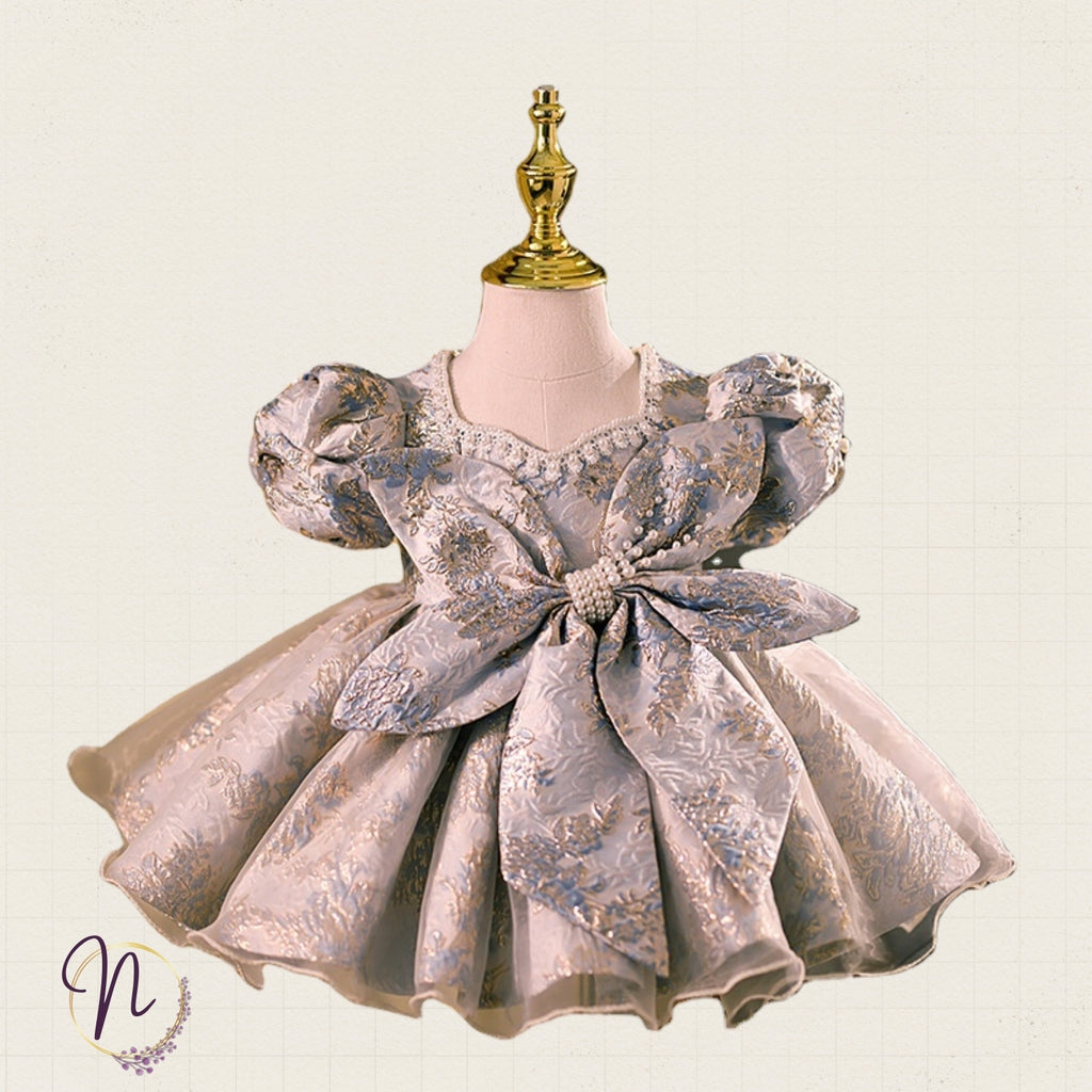 Elegant Gold Blossom Party Dress