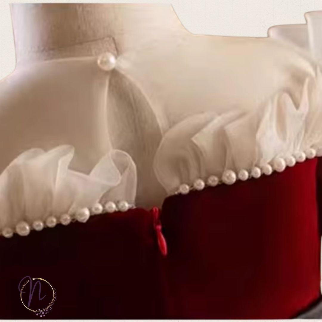 Crimson Velvet Sparkle Princess Dress