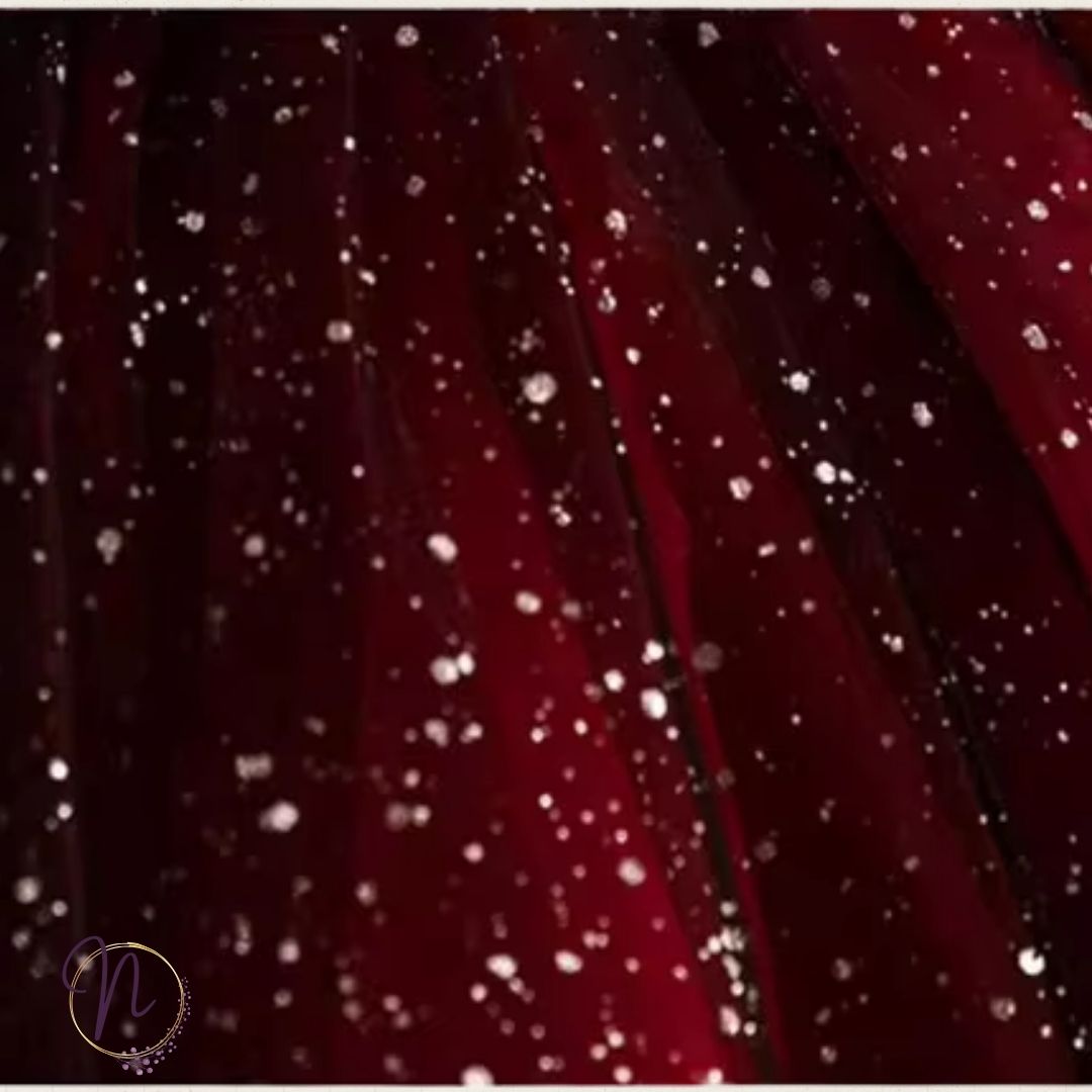 Crimson Velvet Sparkle Princess Dress