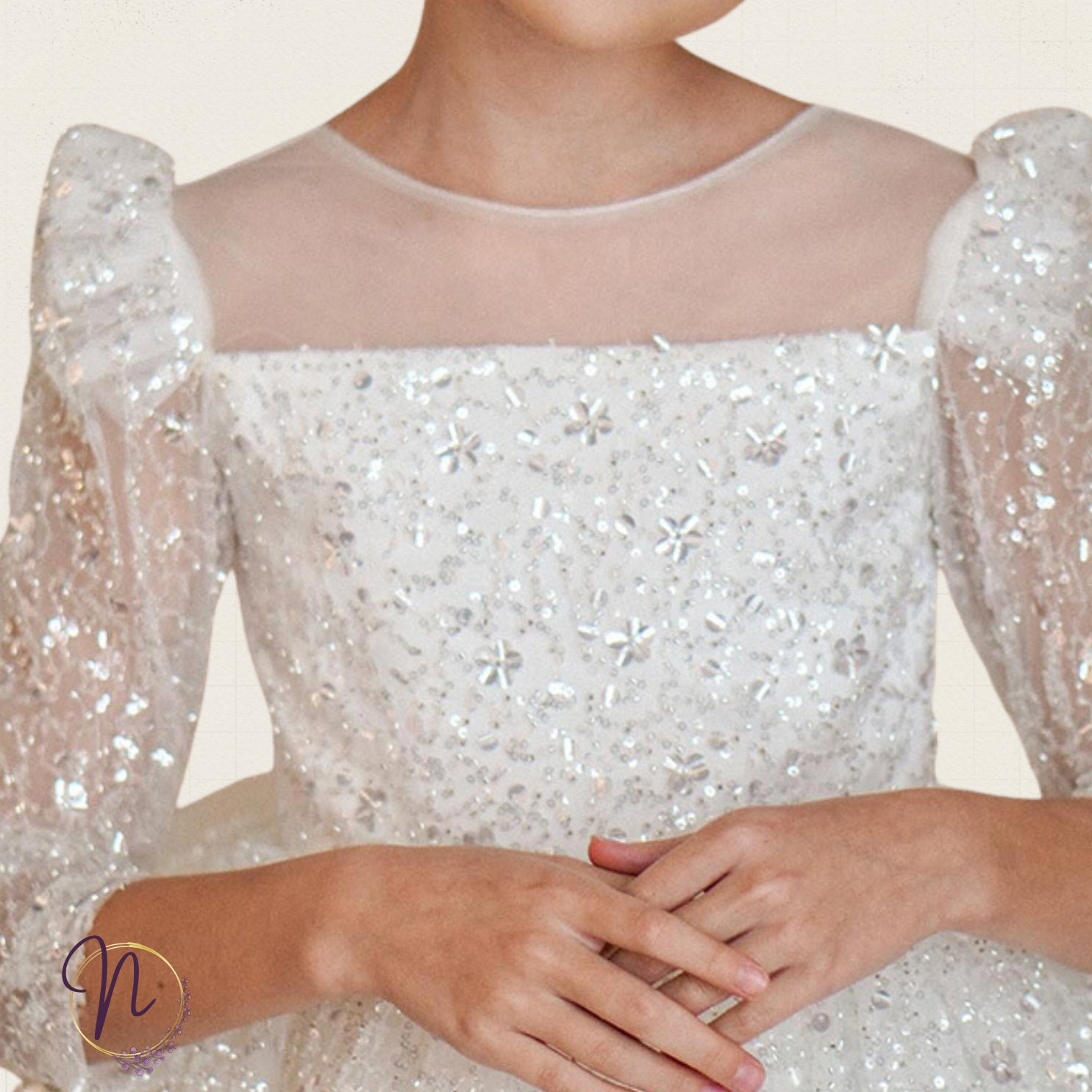 Snowflake Sparkle White Party Dress