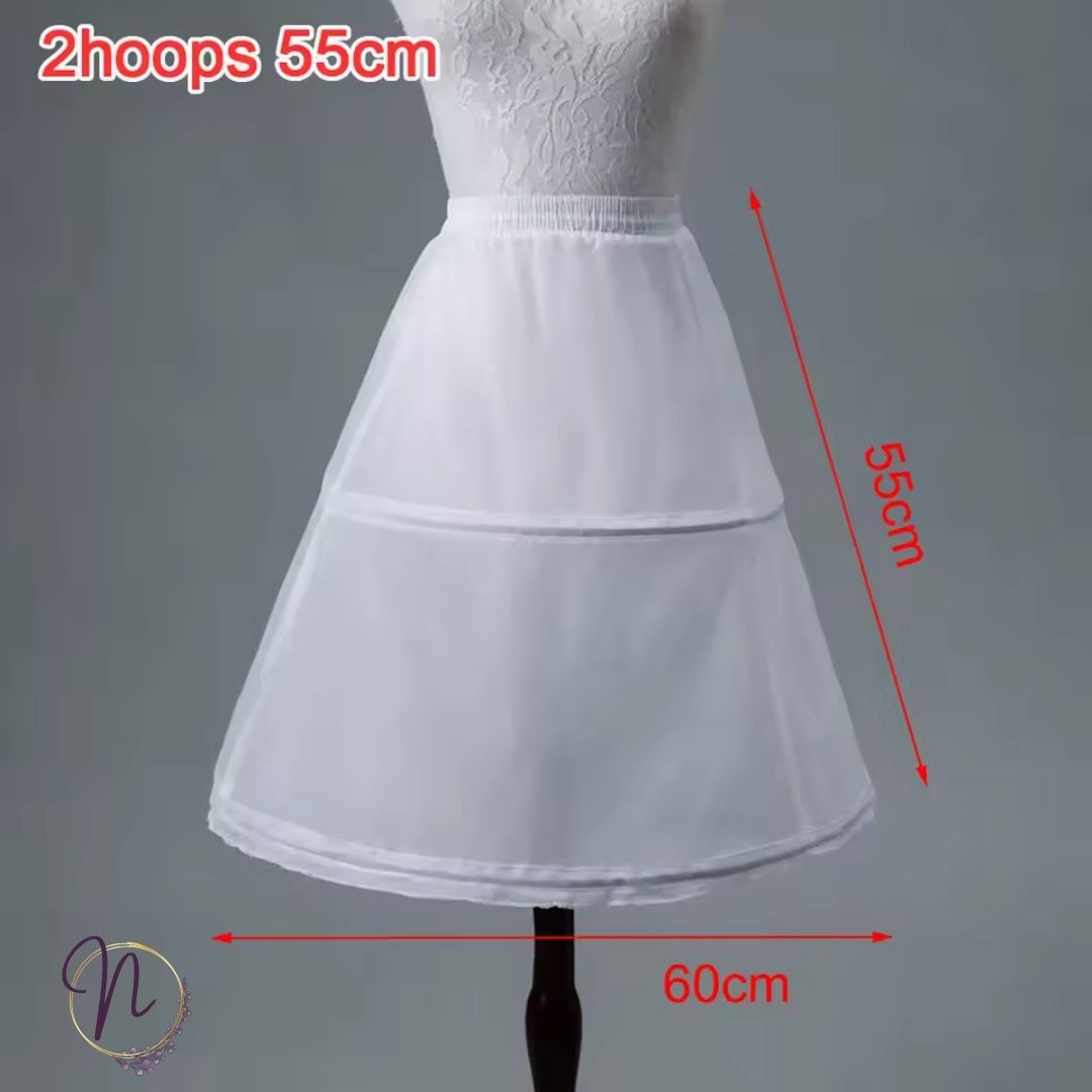 White Two Hoop Petticoat Skirt