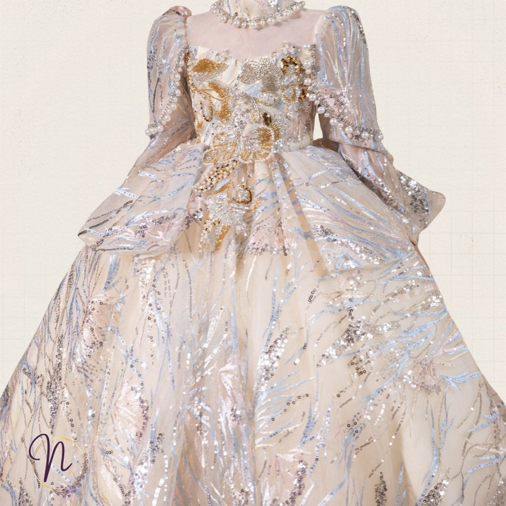 Golden Aurora Couture Princess Dress