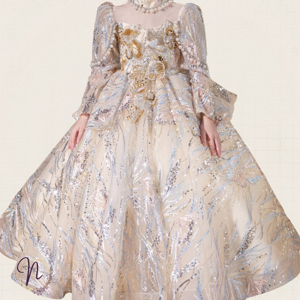 Golden Aurora Couture Princess Dress