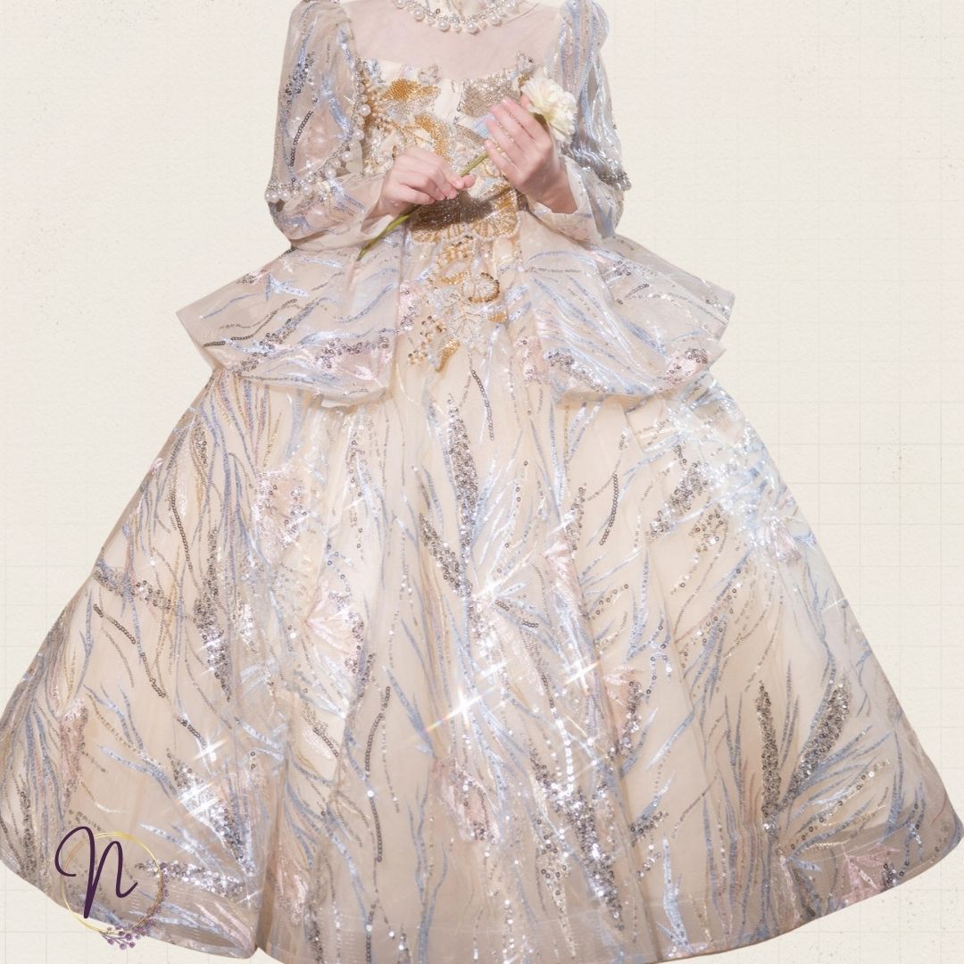 Golden Aurora Couture Princess Dress
