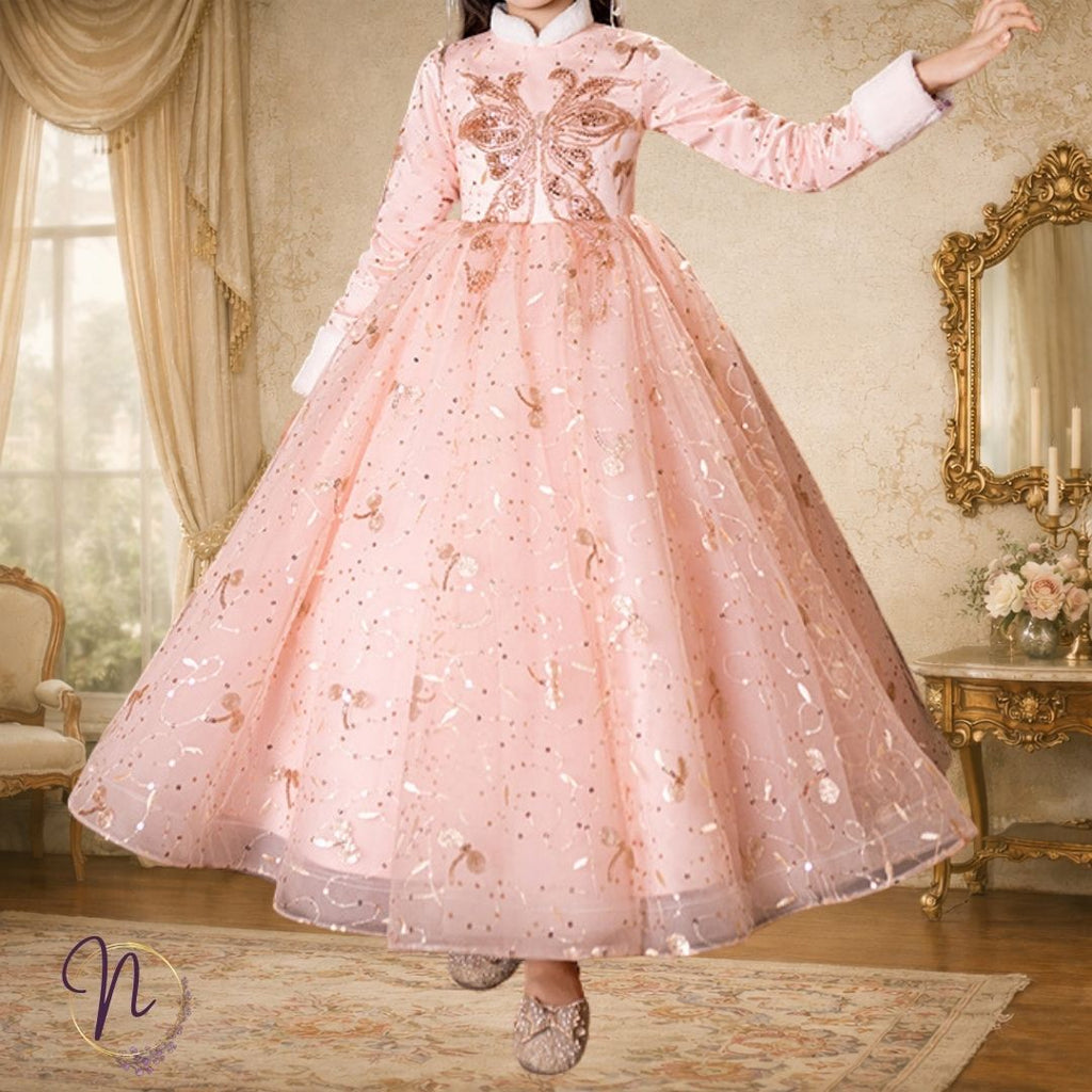 Blush Butterfly Princess Dress for Girls
