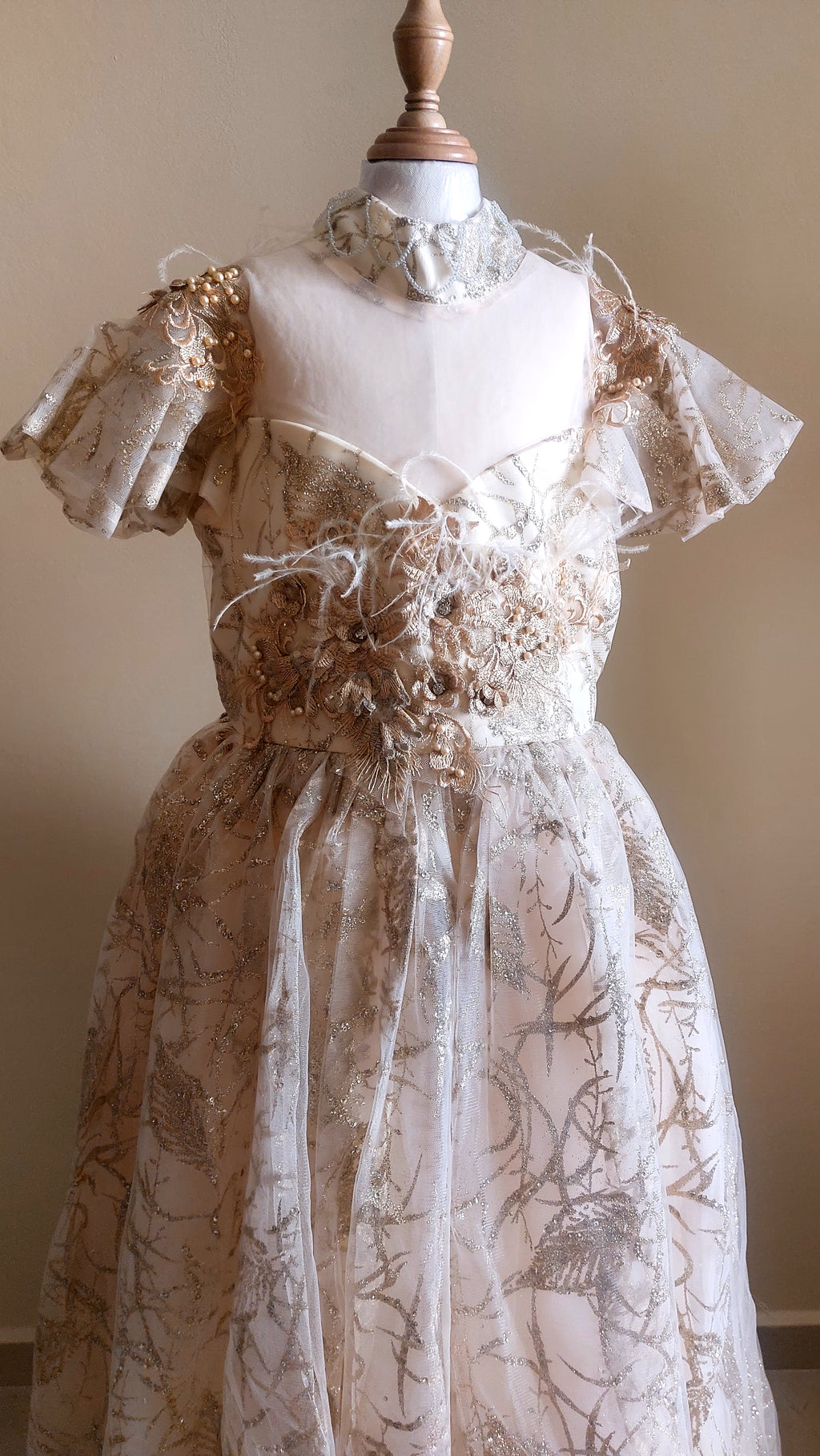 Golden Feather Elegance Dress