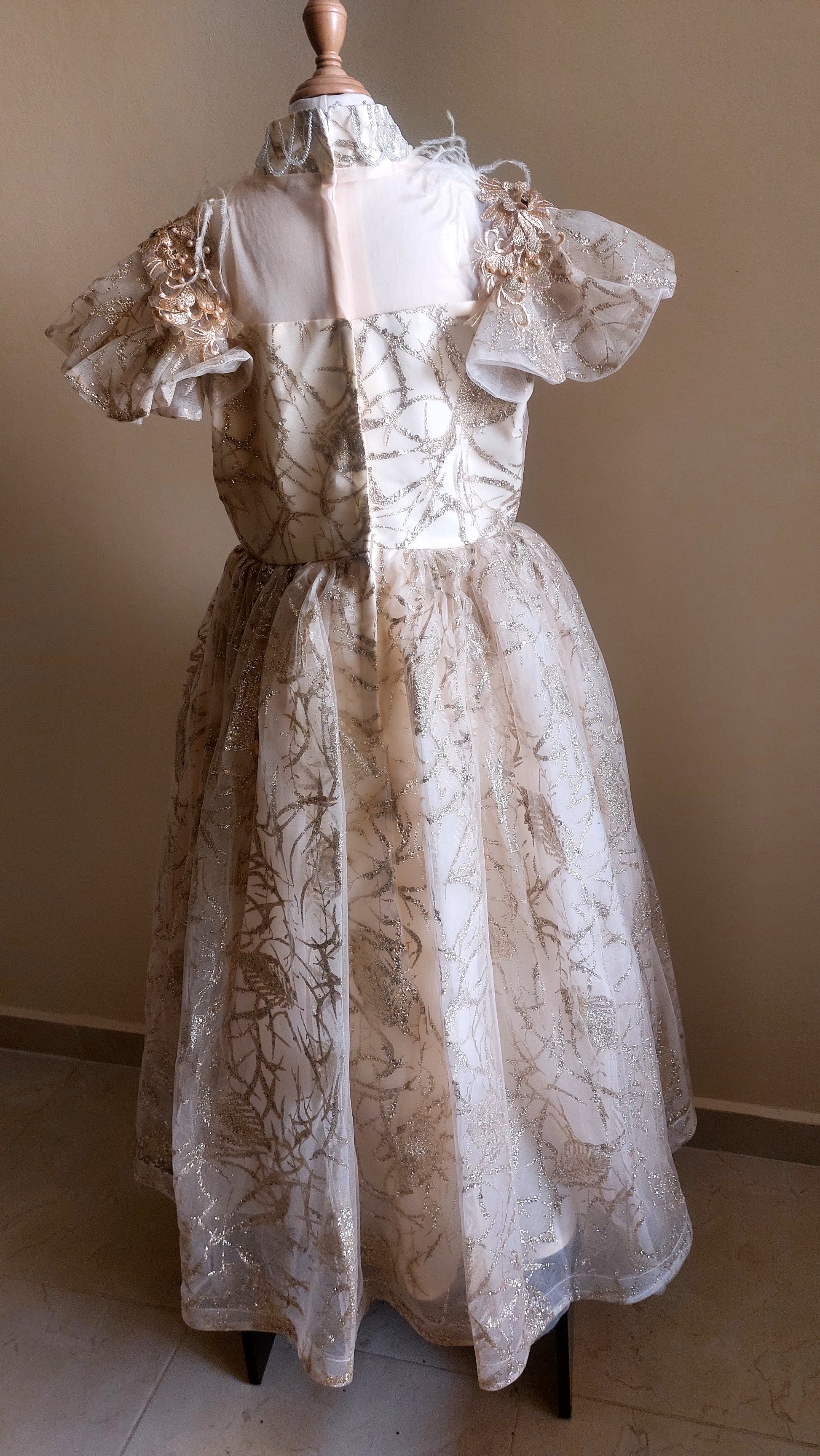 Golden Feather Elegance Dress