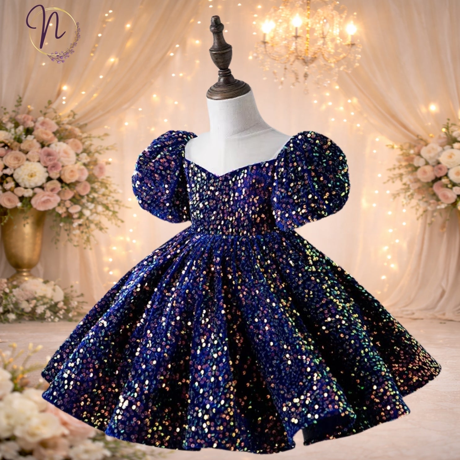 Midnight Sparkle Sequin Party Dress