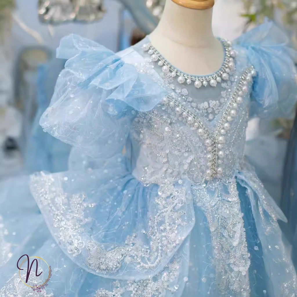 Blue Sparkle Princess Party Dress