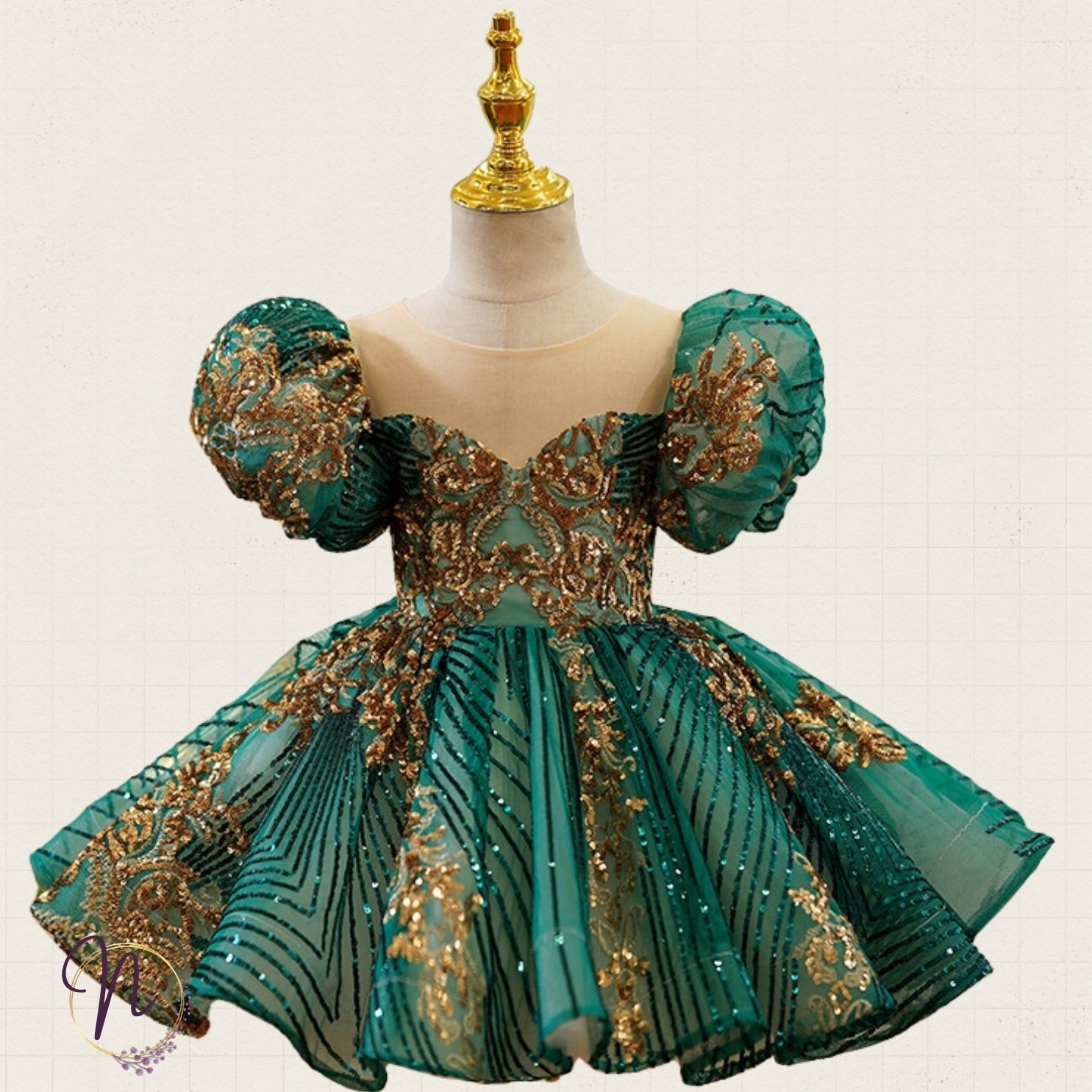 Emerald Enchantment Glitter Dress