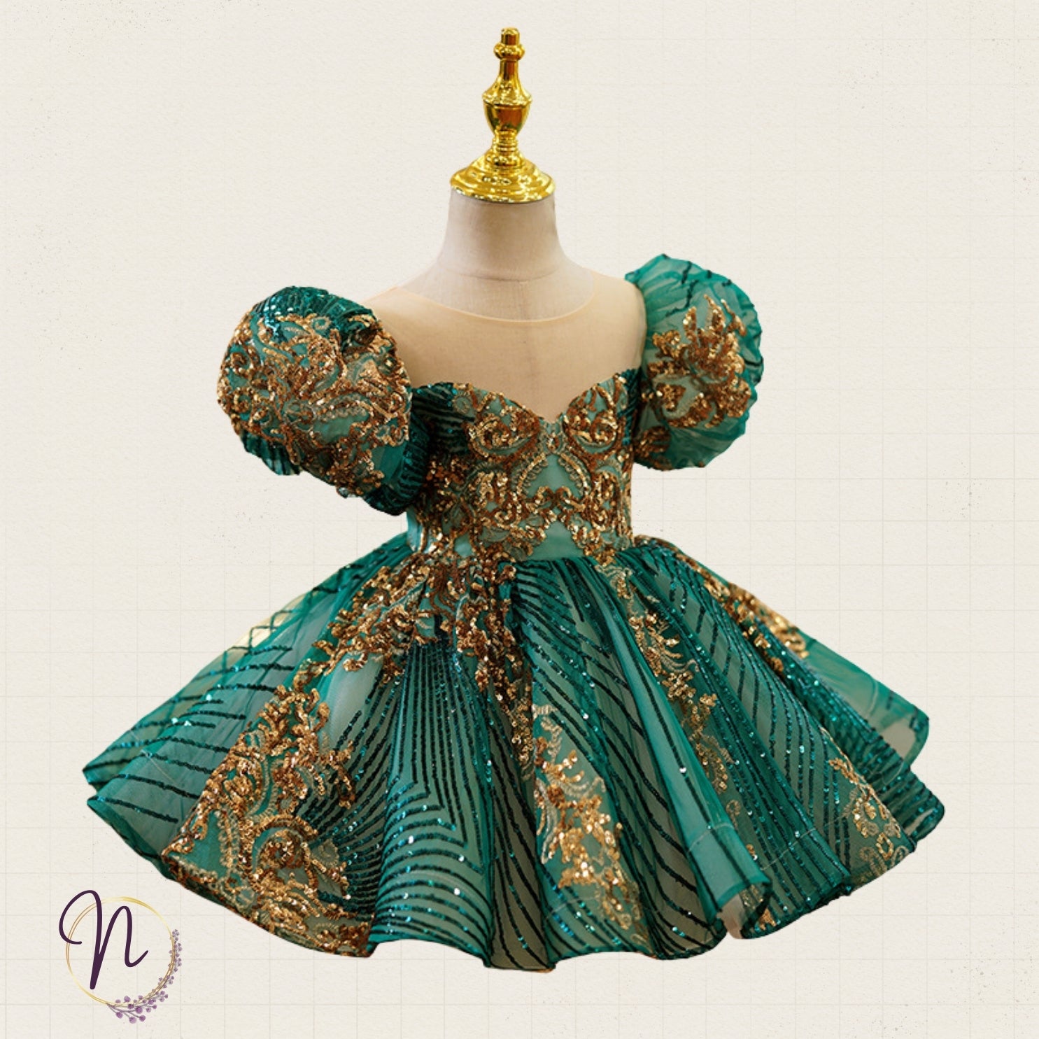 Emerald Enchantment Glitter Dress