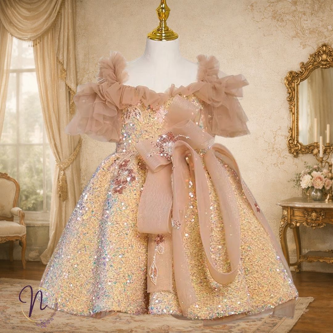 Champagne Glimmer Couture Princess Dress