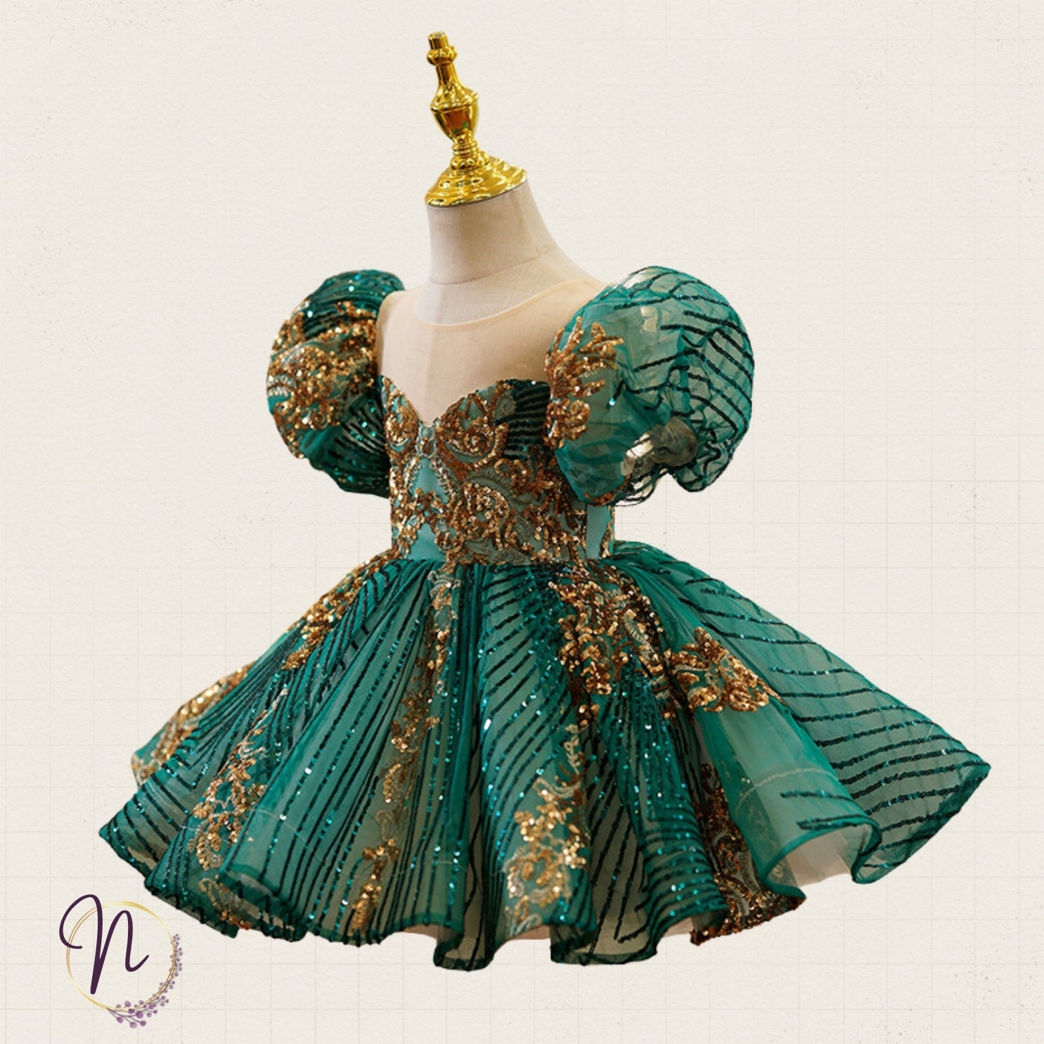 Emerald Enchantment Glitter Dress