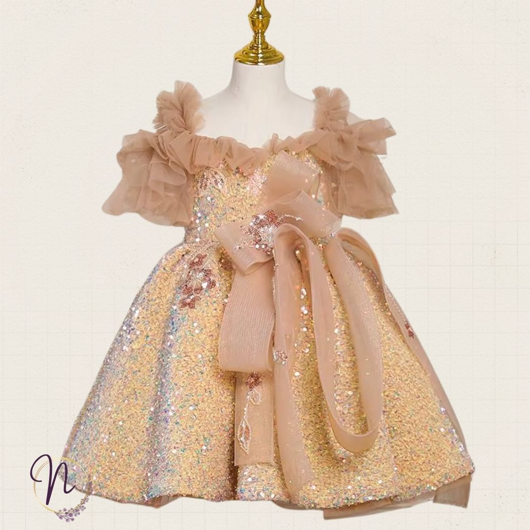 Champagne Glimmer Couture Princess Dress