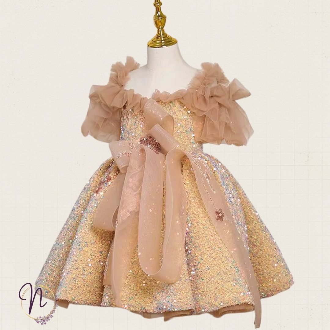 Champagne Glimmer Couture Princess Dress