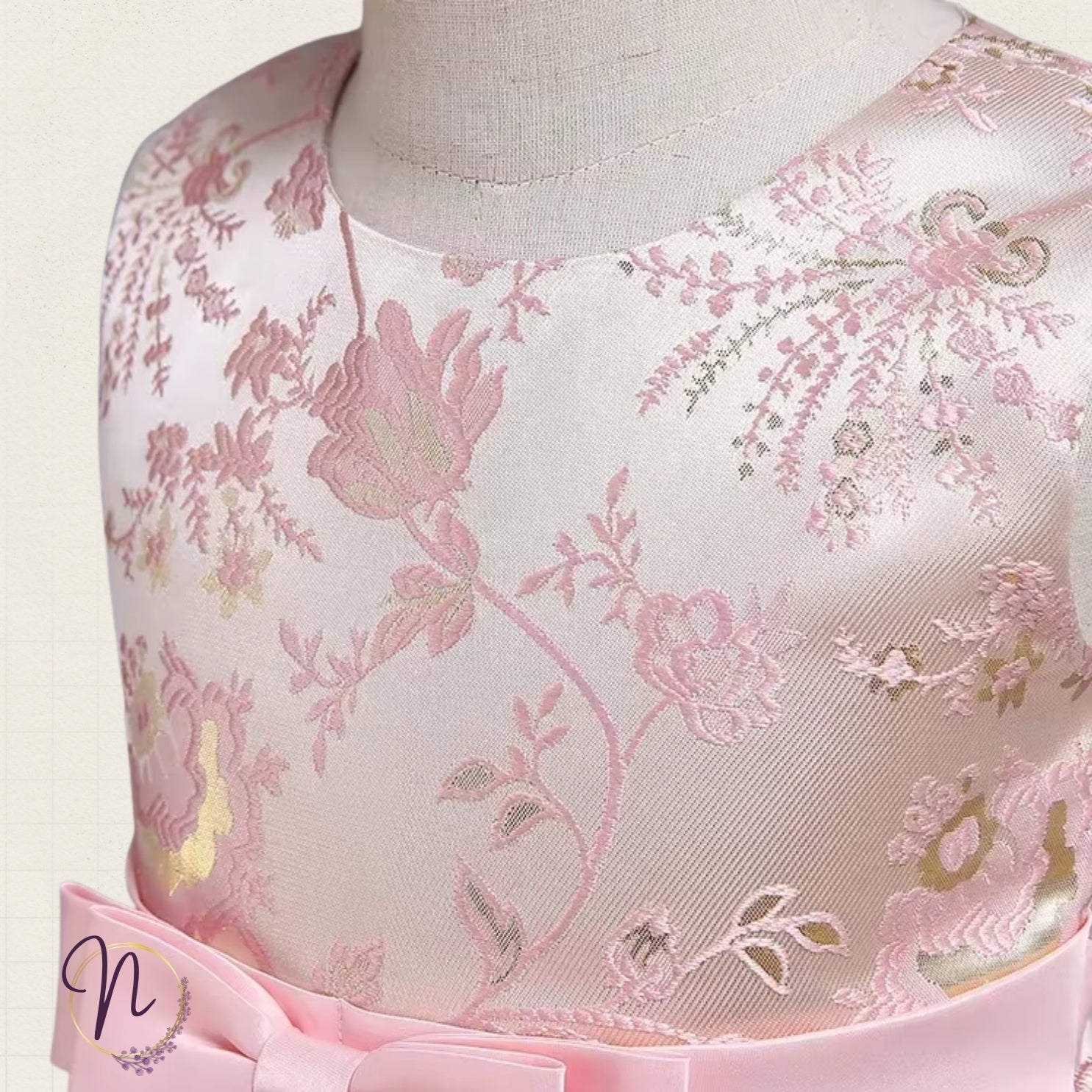 Blush Gold Princess Ruffle Dress