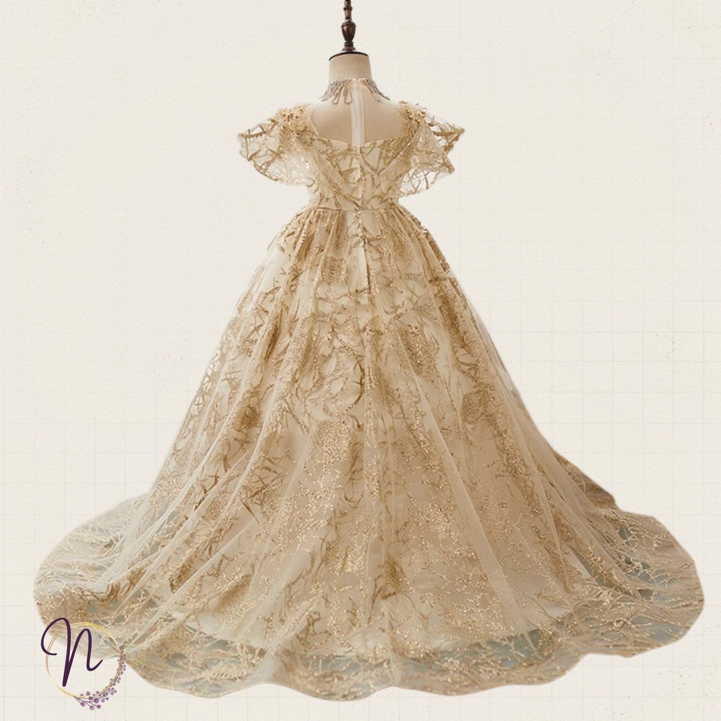 Golden Dream Floral Occasion Dress