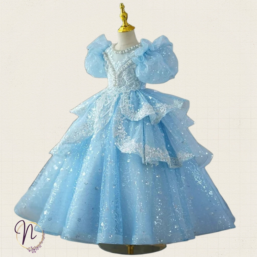 Blue Sparkle Princess Party Dress
