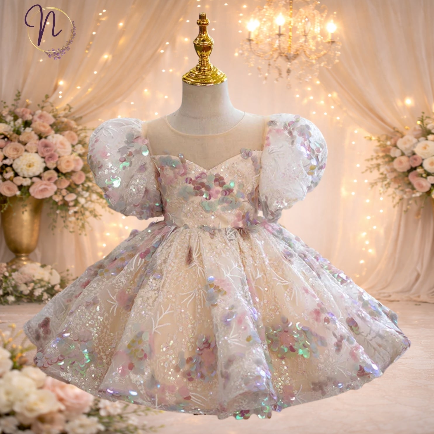 Pastel Sparkle Fairy Bow Dress