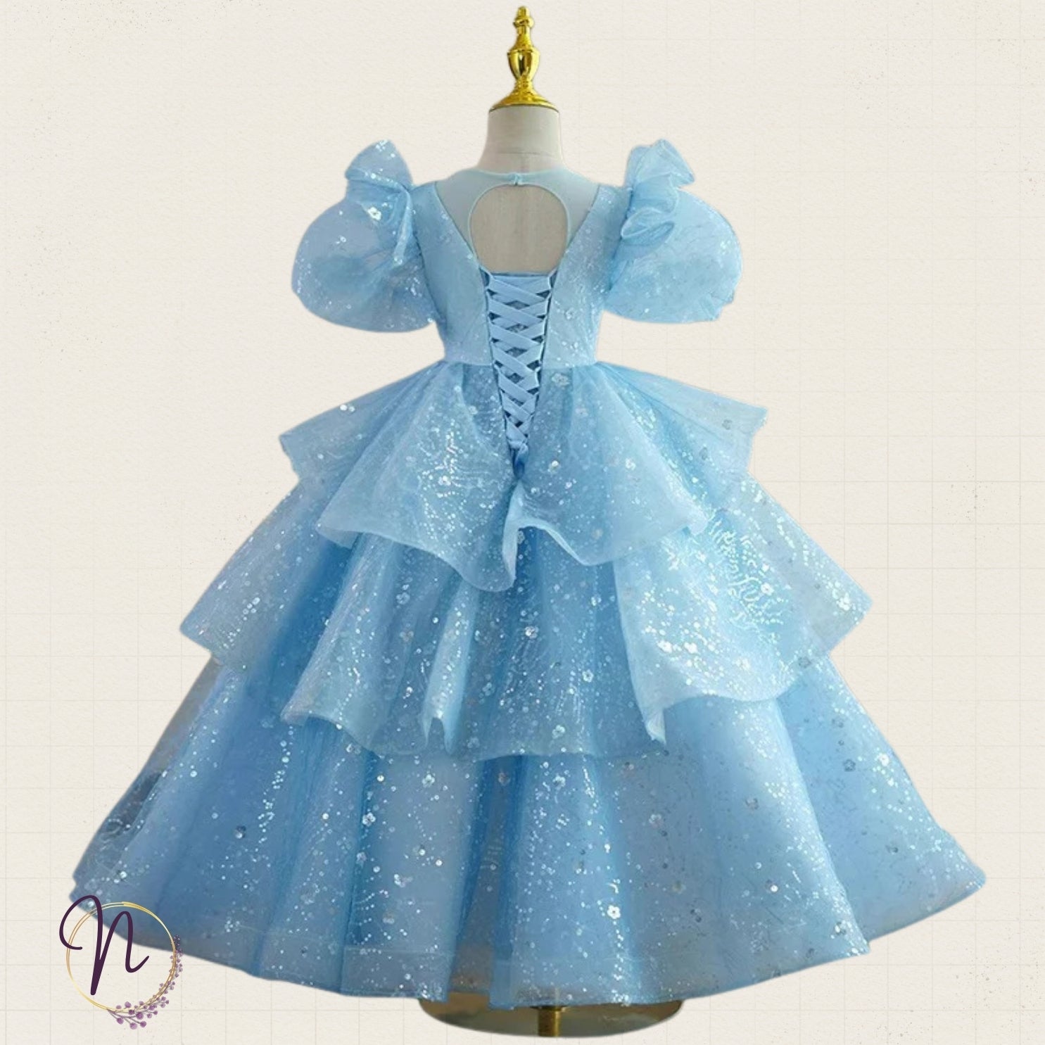 Blue Sparkle Princess Party Dress