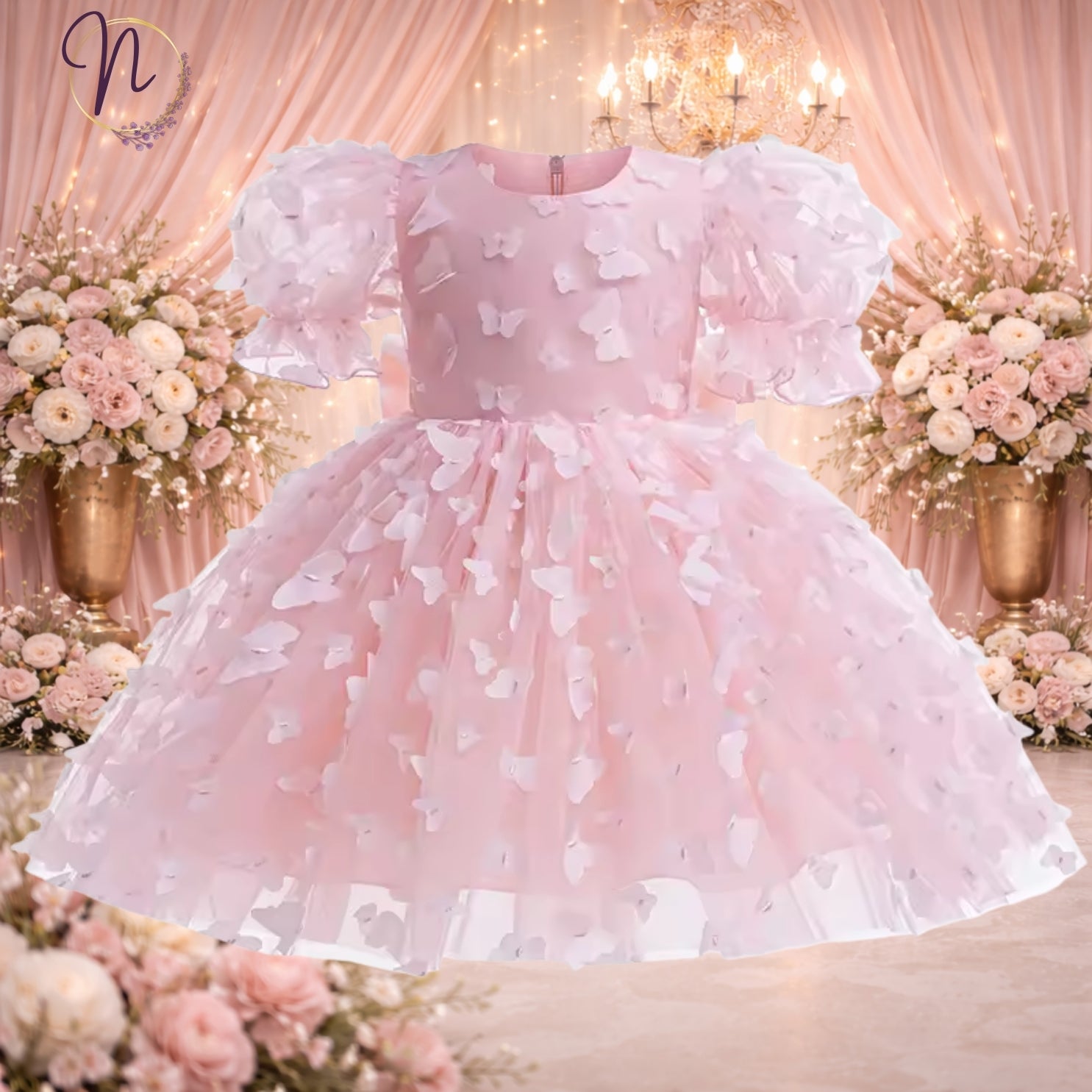 Pink Butterfly Garden Party Dress
