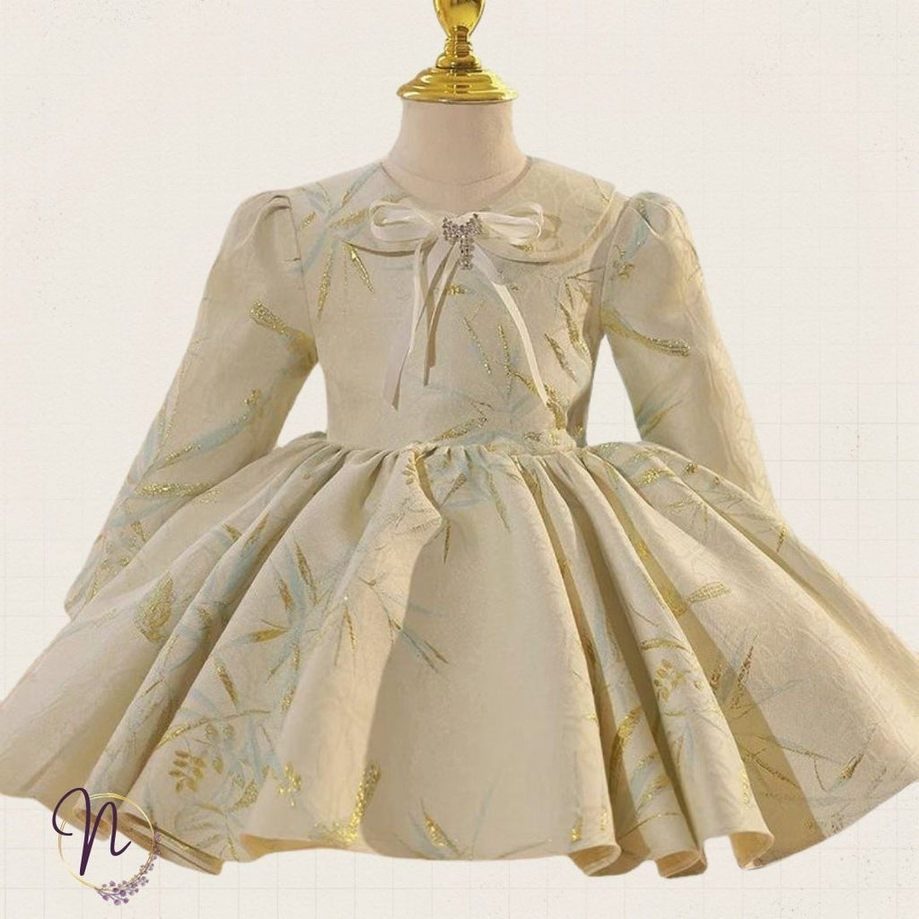Ivory Gold Leaf Princess Dress