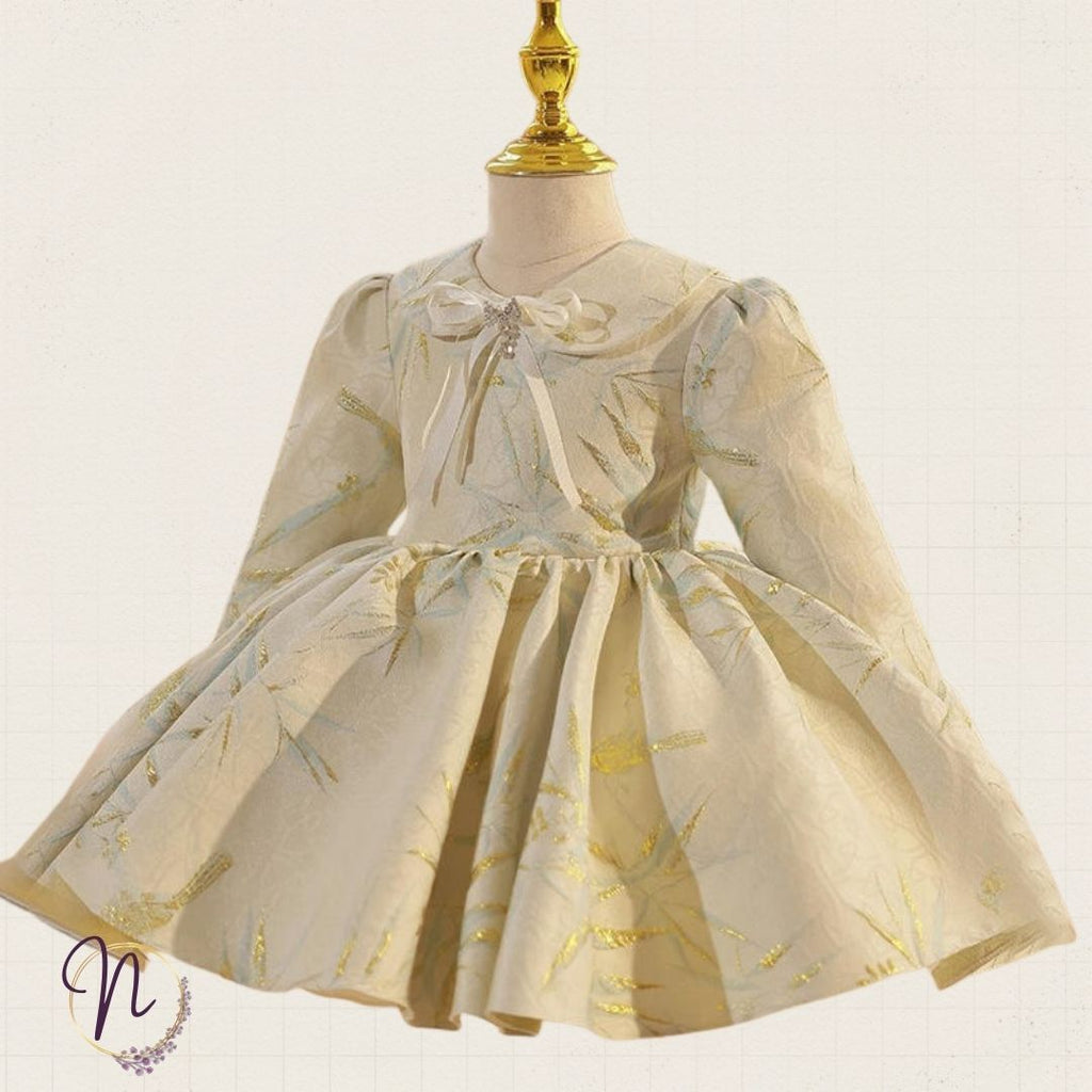 Ivory Gold Leaf Princess Dress