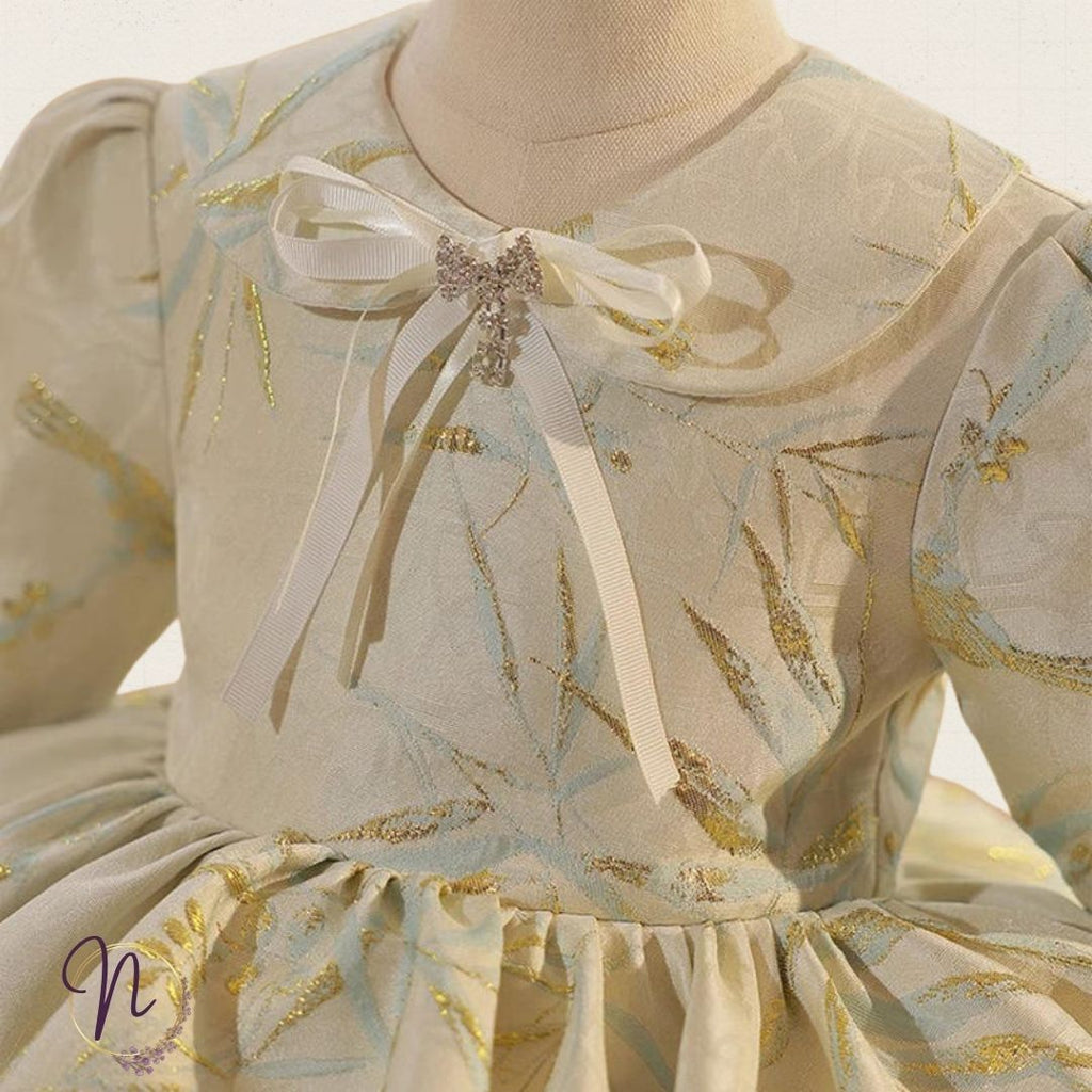 Ivory Gold Leaf Princess Dress