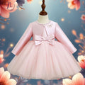 Blush Pearl Bow Princess Dress
