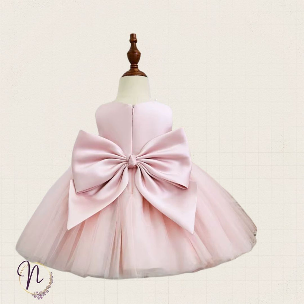 Blush Pearl Bow Princess Dress