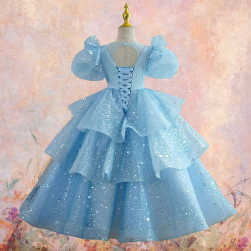 Blue Sparkle Princess Party Dress