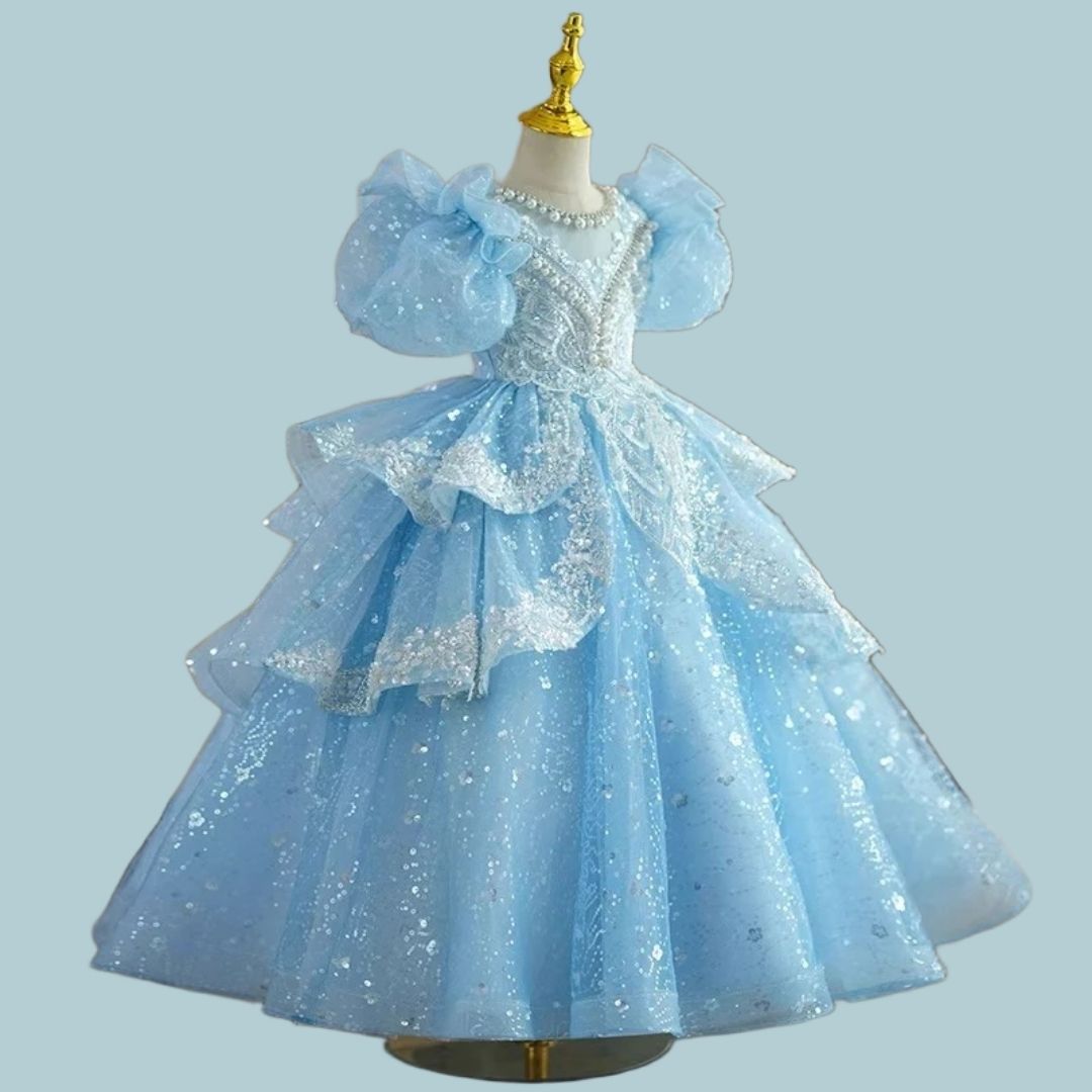 Blue Sparkle Princess Party Dress