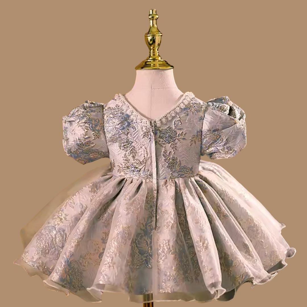 Elegant Gold Blossom Party Dress