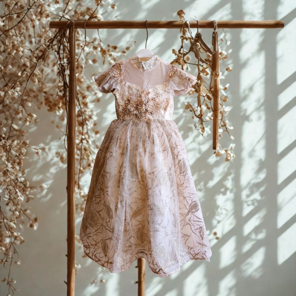 Golden Dream Floral Occasion Dress