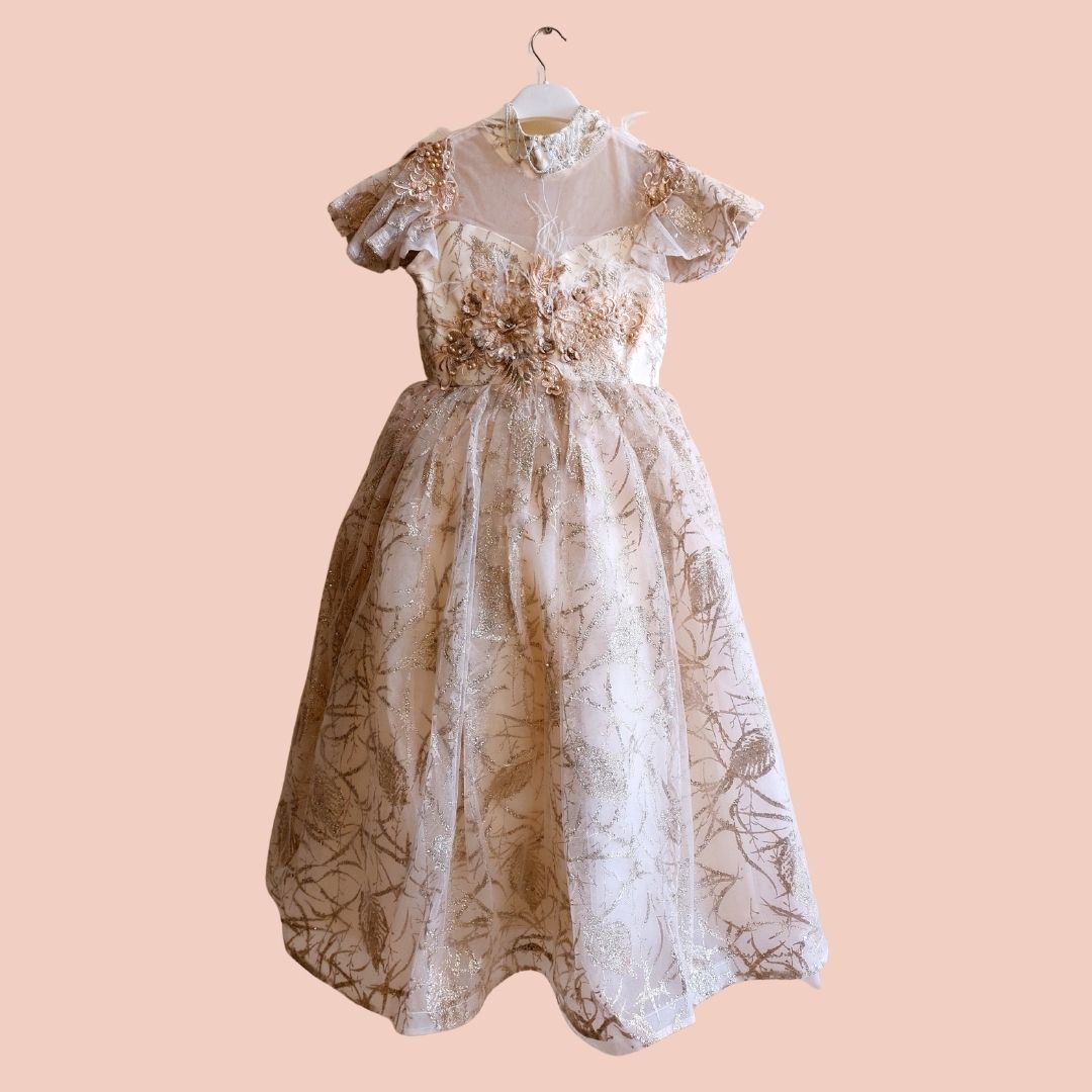Golden Dream Floral Occasion Dress