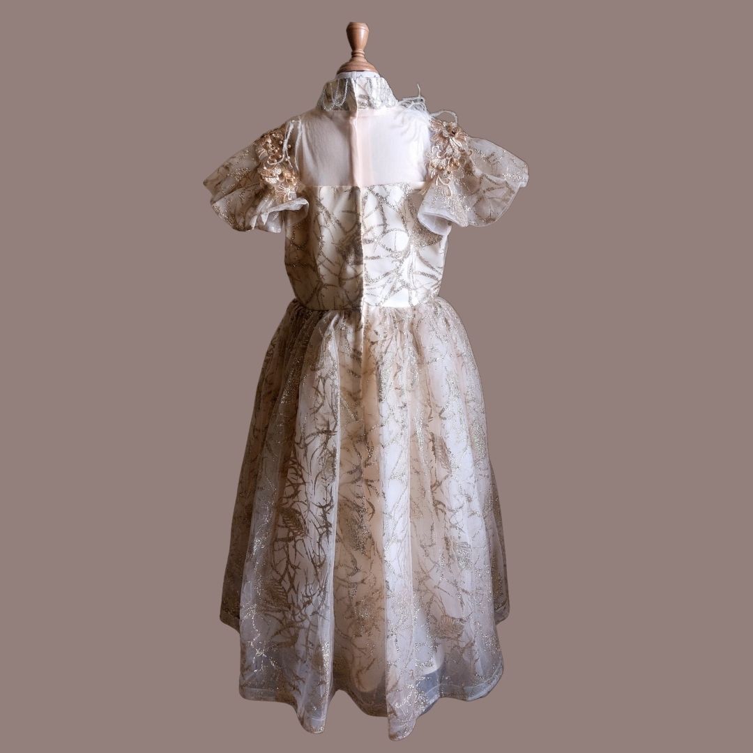 Golden Feather Elegance Dress