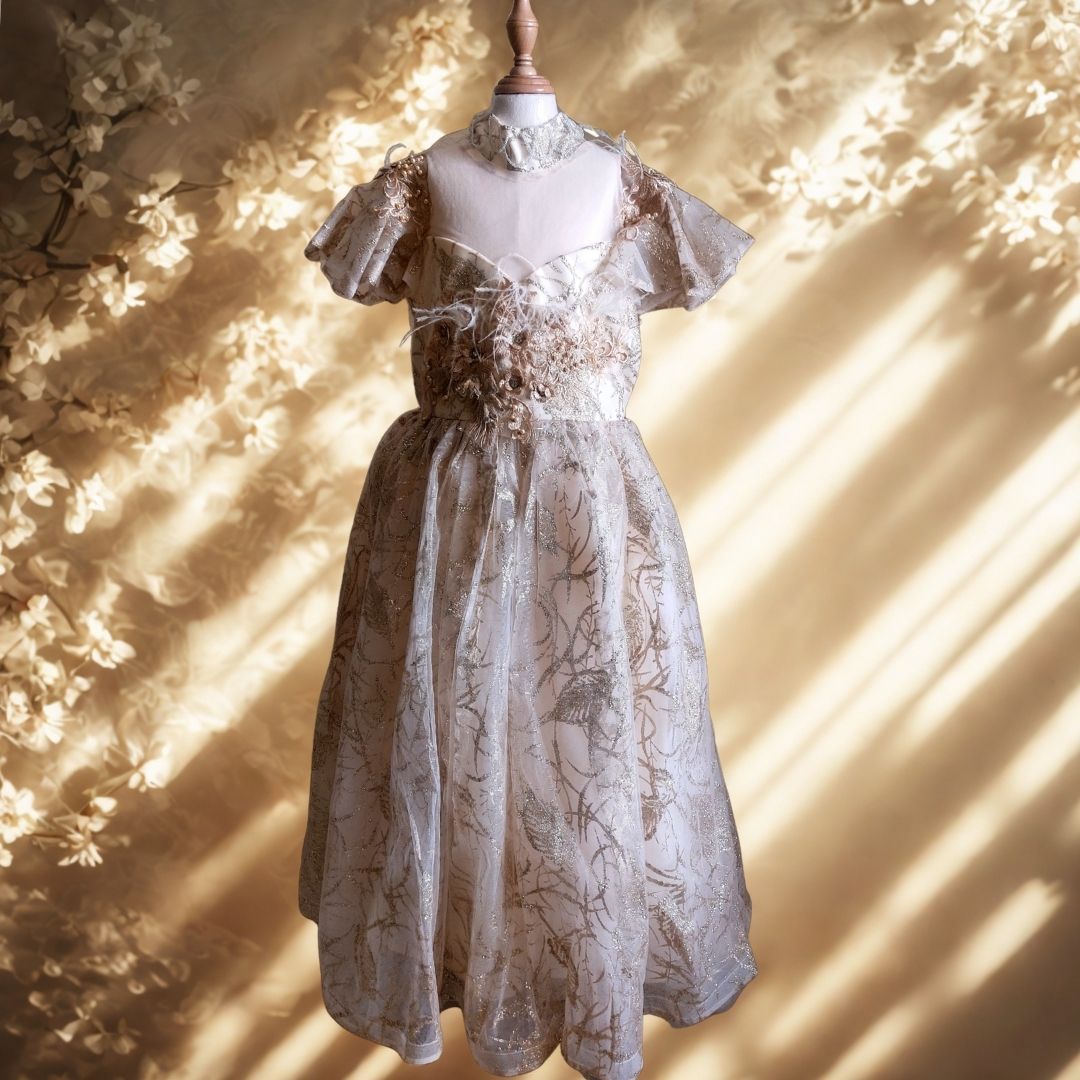 Golden Feather Elegance Dress