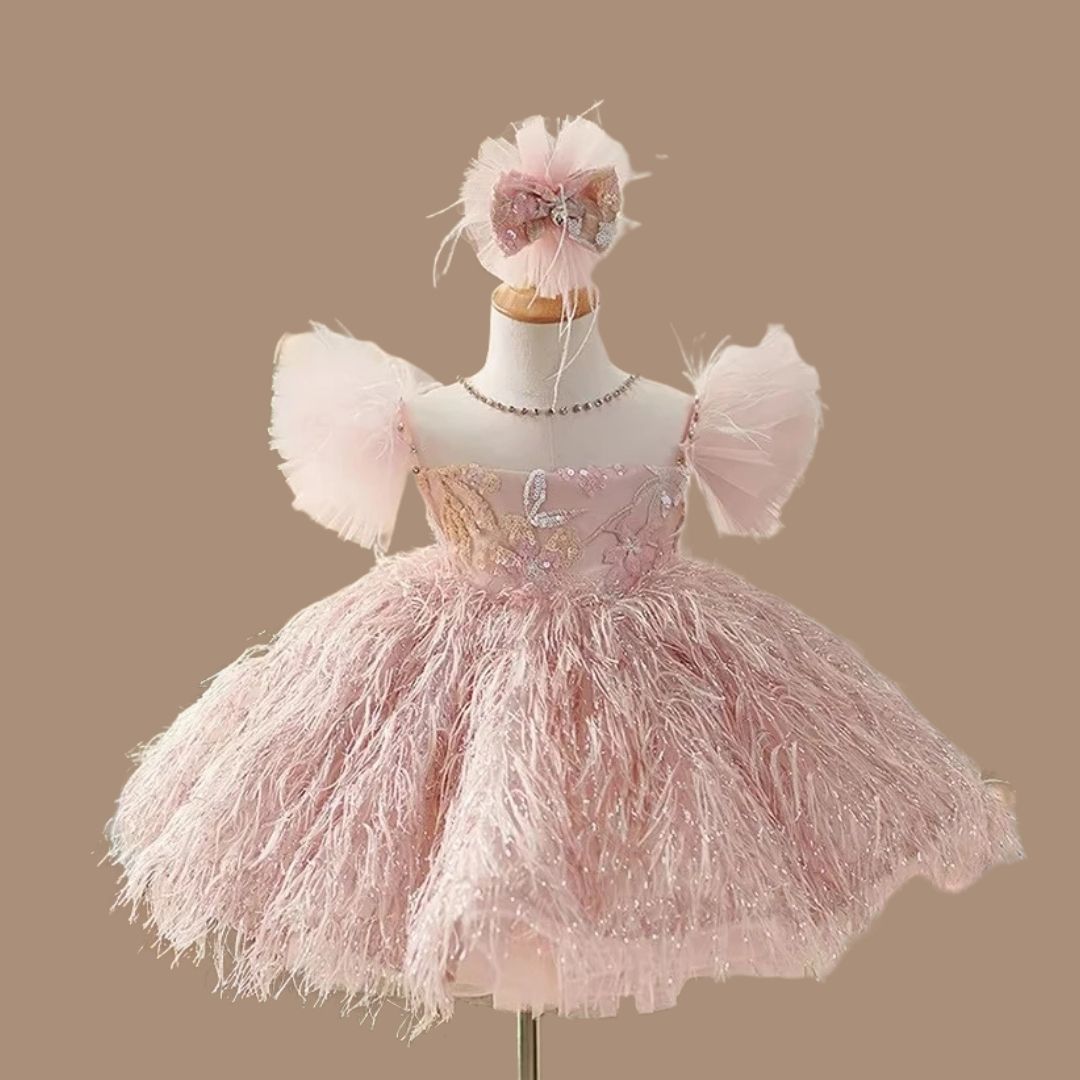 Blush Feather Fairy Princess Dress