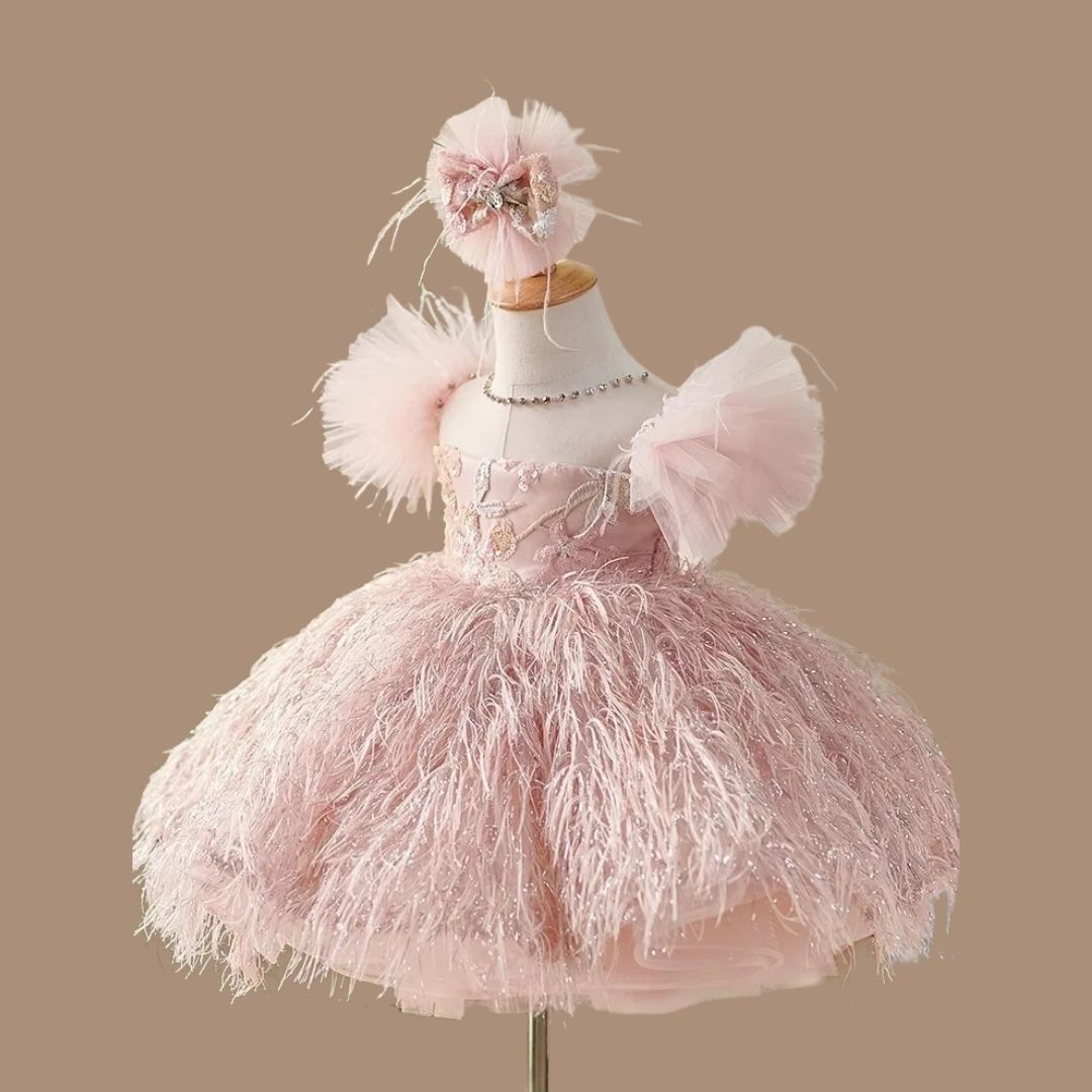Blush Feather Fairy Princess Dress