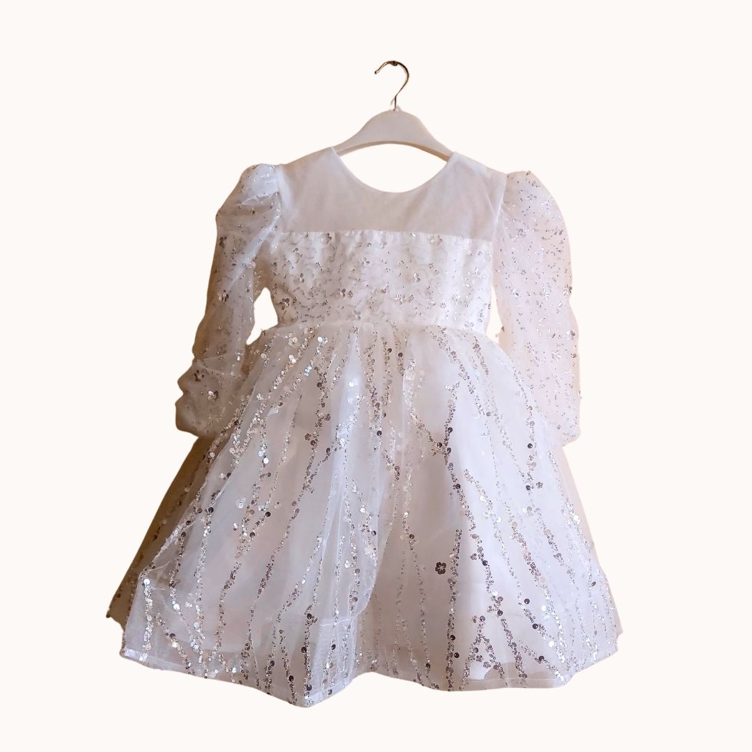 Snowflake Sparkle White Party Dress