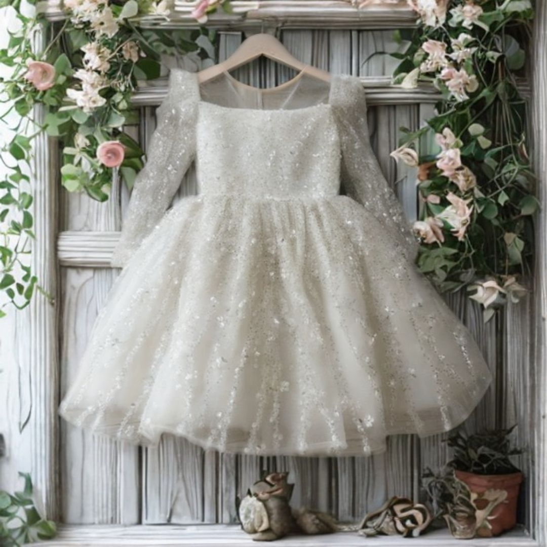 Snowflake Sparkle White Party Dress