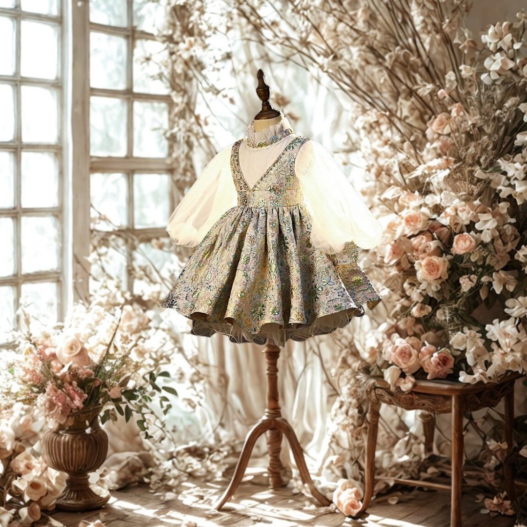 Victorian Charm Puff Sleeve Dress