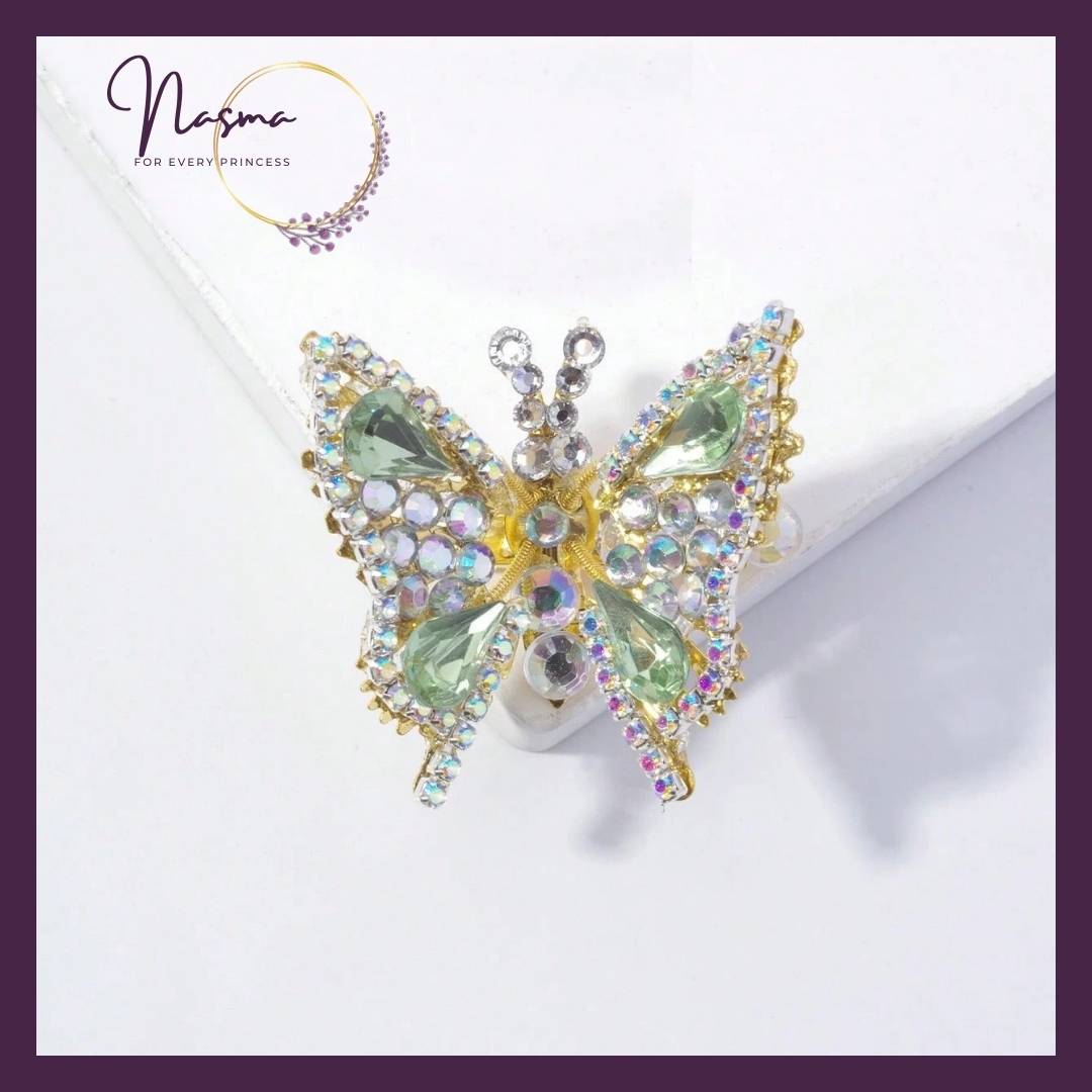Emerald Aurora Butterfly Hair Clip