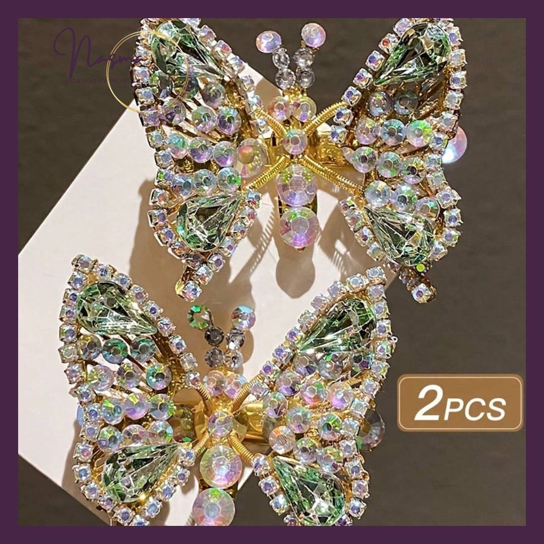 Emerald Aurora Butterfly Hair Clip
