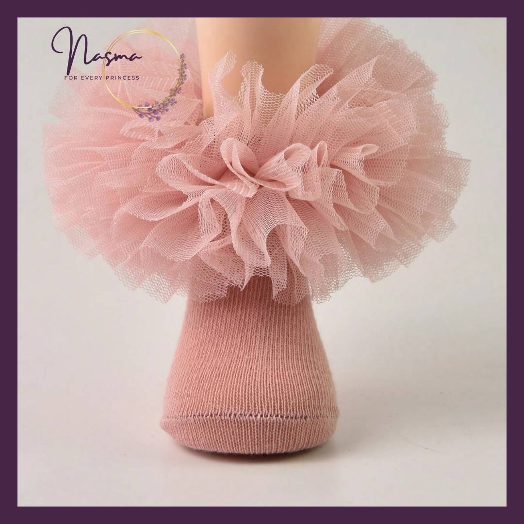 Vintage Rose Tulle Ruffle Socks