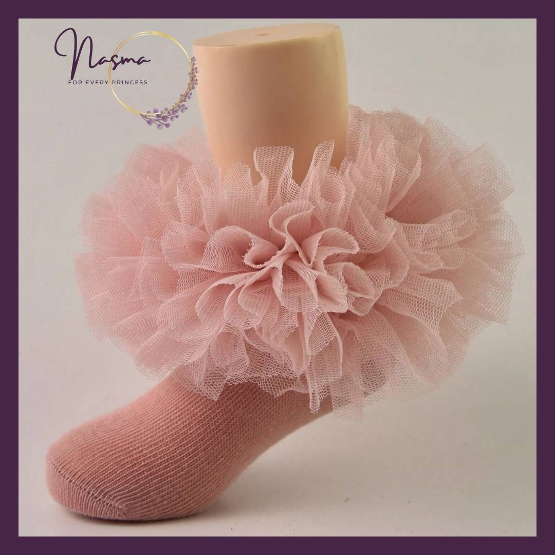 Vintage Rose Tulle Ruffle Socks