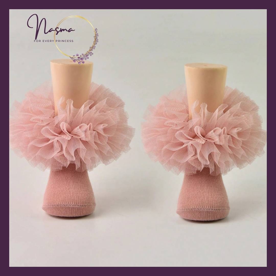 Vintage Rose Tulle Ruffle Socks