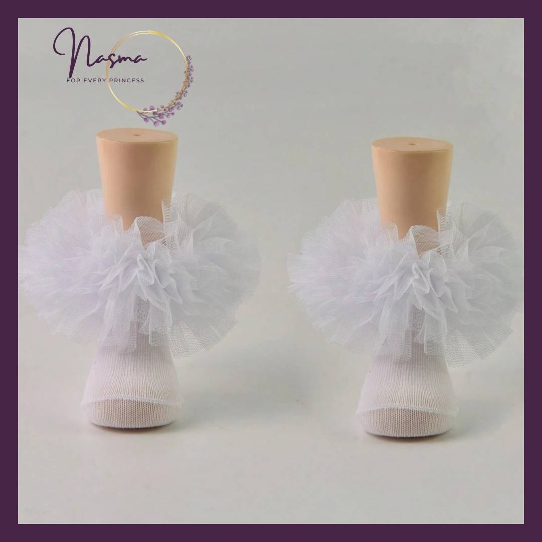 Pure Pearl Tulle Ruffle Socks